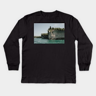 Pictured Rocks Battleship Rocks Kids Long Sleeve T-Shirt